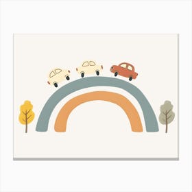 Rainbow Cars Kids and Nursery Canvas Print