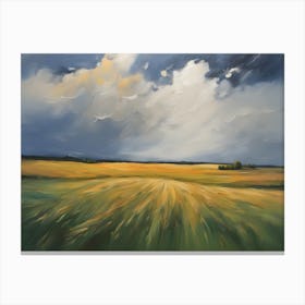 Storm Clouds Over A Wheat Field Canvas Print