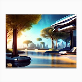 Futuristic City 67 Canvas Print