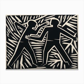'Two People Fighting' Canvas Print