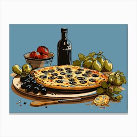 Pizza With Olives Canvas Print