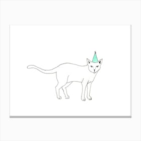 Cat In Party Hat Canvas Print