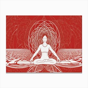 Meditating Yoga Woman Canvas Print