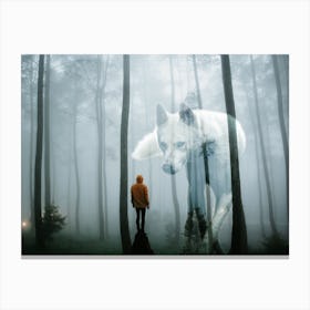 Wolf In The Woods Canvas Print