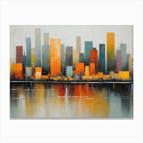 Abstract Cityscape painting 8 Canvas Print