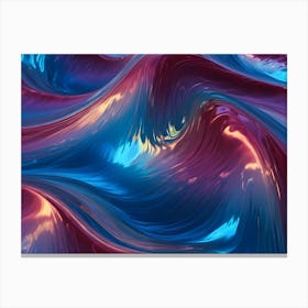 Swirling Abstract Waves Of Blue, Purple, And Orange, Creating A Dynamic And Vibrant Background Canvas Print