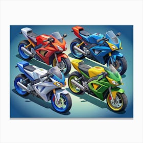 Four Sport Motorcycles Canvas Print