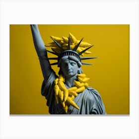 Statue Of Liberty with bananas. Humor concept. Political Canvas Print