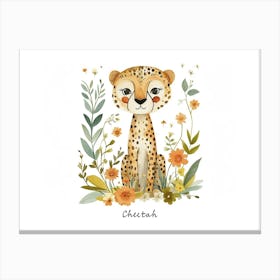 Little Floral Cheetah 1 Poster Canvas Print