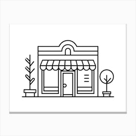 Store Front Line Icon Vector Illustration Canvas Print