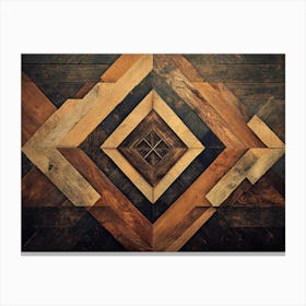 Geometric Wood Wall Art Canvas Print