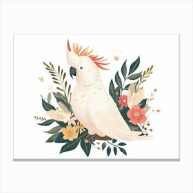 Little Floral Cockatoo 2 Canvas Print