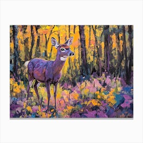 Deer In The Deep Woods 5 Canvas Print