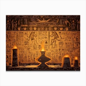 Egyptian Temple With Candles Canvas Print