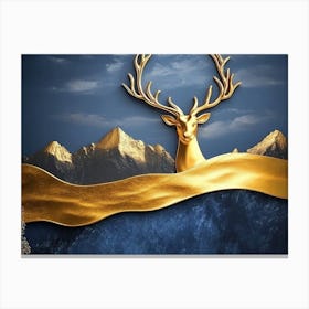 Golden Deer Canvas Print