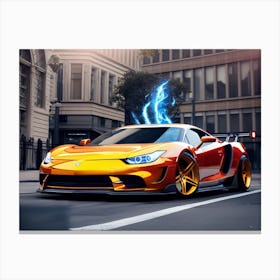 Lightning Sports Car Canvas Print