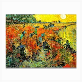 The Red Vineyards near Arles, 1888 by Vincent van Gogh in HD Canvas Print