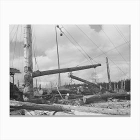 Long Bell Lumber Company, Cowlitz County, Washington, Yarding Logs By Russell Lee Canvas Print