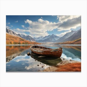 Boat On A Lake 1 Canvas Print