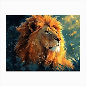 Colorful Lion Painting Canvas Print