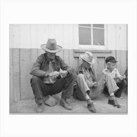 Farmers Whittling, Pie Town, New Mexico By Russell Lee Canvas Print