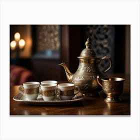 Arabic Tea Set Canvas Print