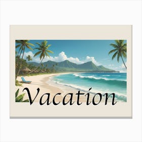 Vacation Vibes Escape the Ordinary White Beach 6 Canvas Print