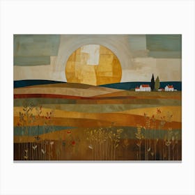 Sunset In The Field 2 Canvas Print