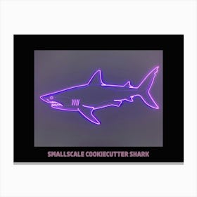 Neon Pink Purple Smallscale Cookiecutter Shark Poster 3 Canvas Print