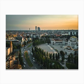 Sunset Milan city, Italy Art Print. Canvas Print