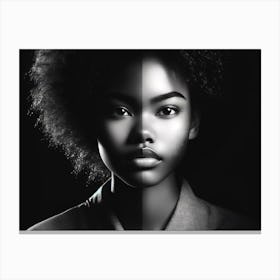 Black And White Portrait Of A Woman Canvas Print
