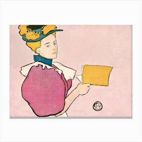 Woman Holding Book (1896), Edward Penfield Canvas Print