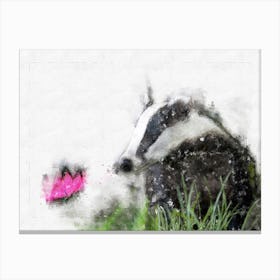 Badger And Butterfly Canvas Print