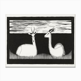 Two Gazelles (1926), Samuel Jessurun Canvas Print
