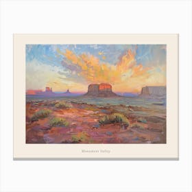 Western Sunset Landscapes Monument Valley Arizona 2 Poster Canvas Print