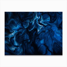 Blue And Black Abstract Painting Canvas Print