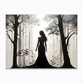 Woman In The Forest Canvas Print