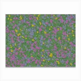 Pretty Purple And Yellow Flowers Canvas Print