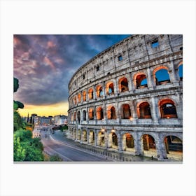 Sunset In Rome Canvas Print