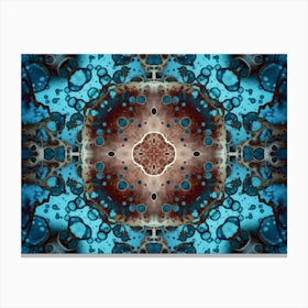 Abstract Watercolor Blue Mandala Texture 3 Canvas Print