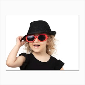 Little Girl In Sunglasses Canvas Print