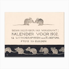 Announcement For Calendar 1902 , Theo Van Hoytema Canvas Print