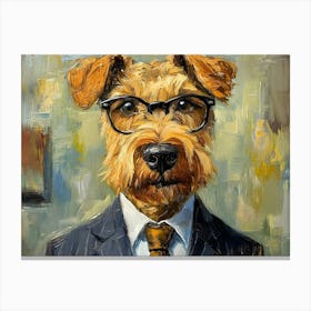 This Airedale Is All Business 2 Canvas Print