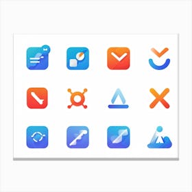 Abstract Vector Icons Set For A Modern Web Navigation Interface Incorporating Minimalist Design Sc (4) Canvas Print