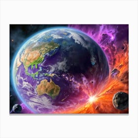 Earth In Space 2 Canvas Print