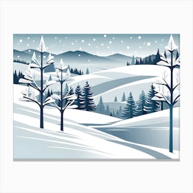 Christmas snow 5 vector art Canvas Print