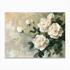 Minimalist White Roses 1 Canvas Print