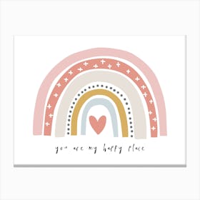 You Are My Happy Place Rainbow Canvas Print