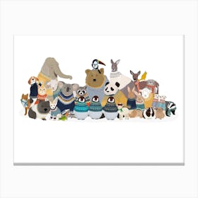 Big Group Of Friends In Jumpers Canvas Print