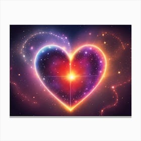 A Colorful Glowing Heart On A Dark Background Horizontal Composition 64 Canvas Print